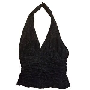 Veronica Young Black Halter Lace Fitted Top!